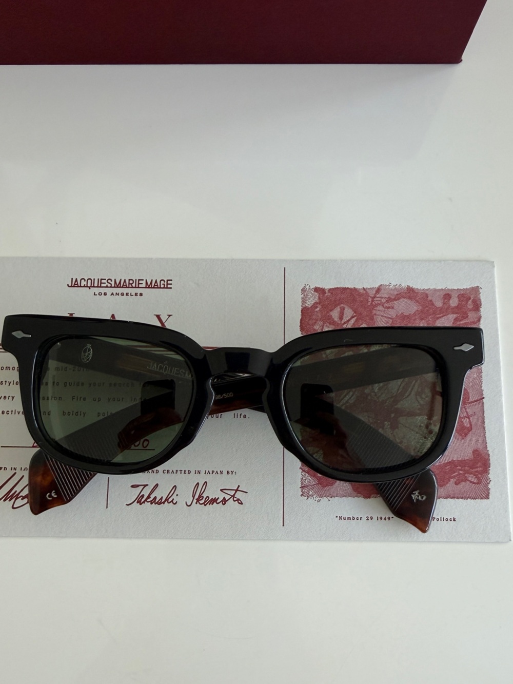 Jacques Marie Mage JAX Sunglasses - Black with Tortoiseshell Tips